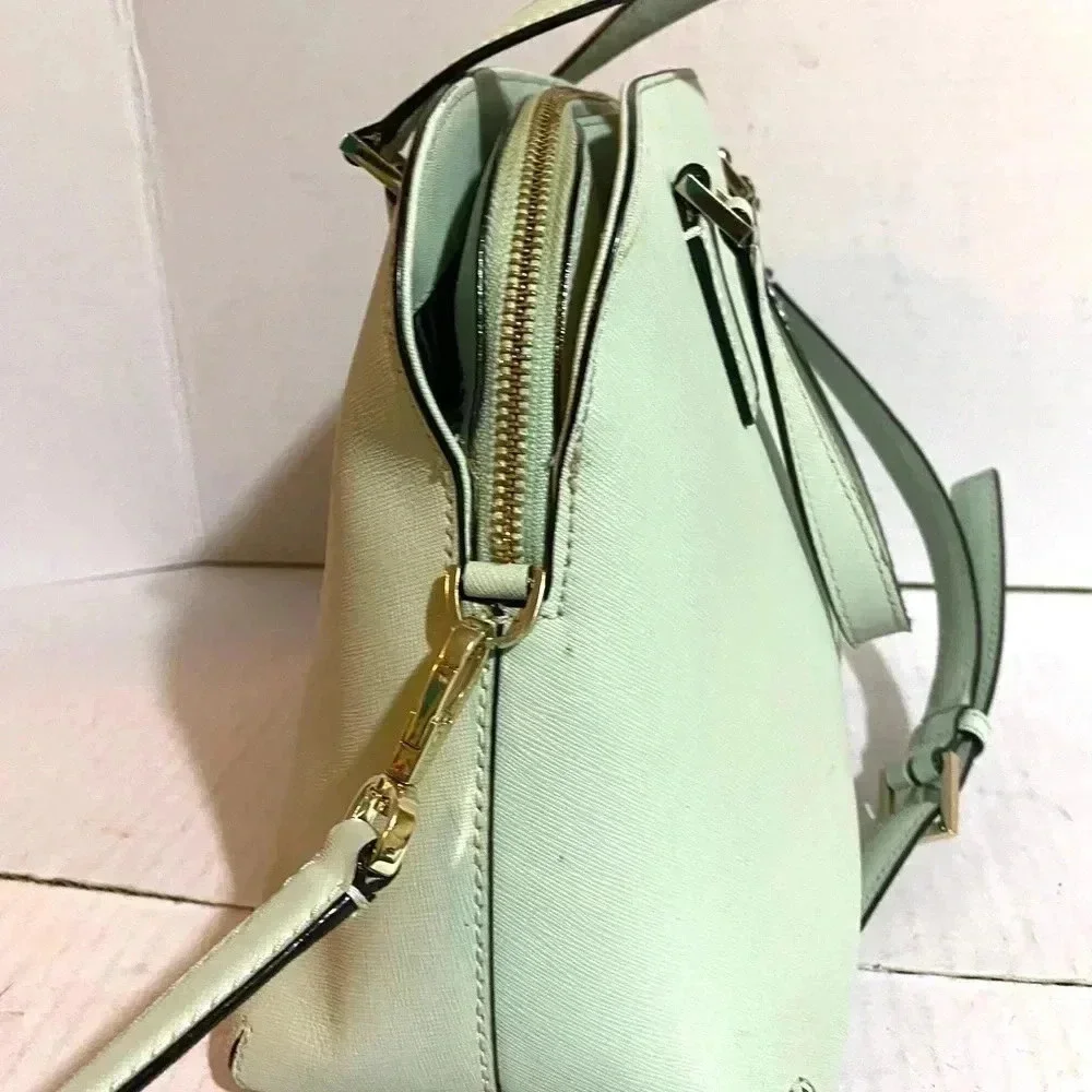 Kate spade green saffiano leather satchel handbag